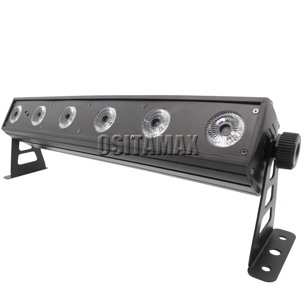 6PCS DMX or Remote Control Wireless LED Wall Washer Light 6x12w 6IN1 RGBWA UV Color Floodlight Battery Landscape Bar DJ Lighting