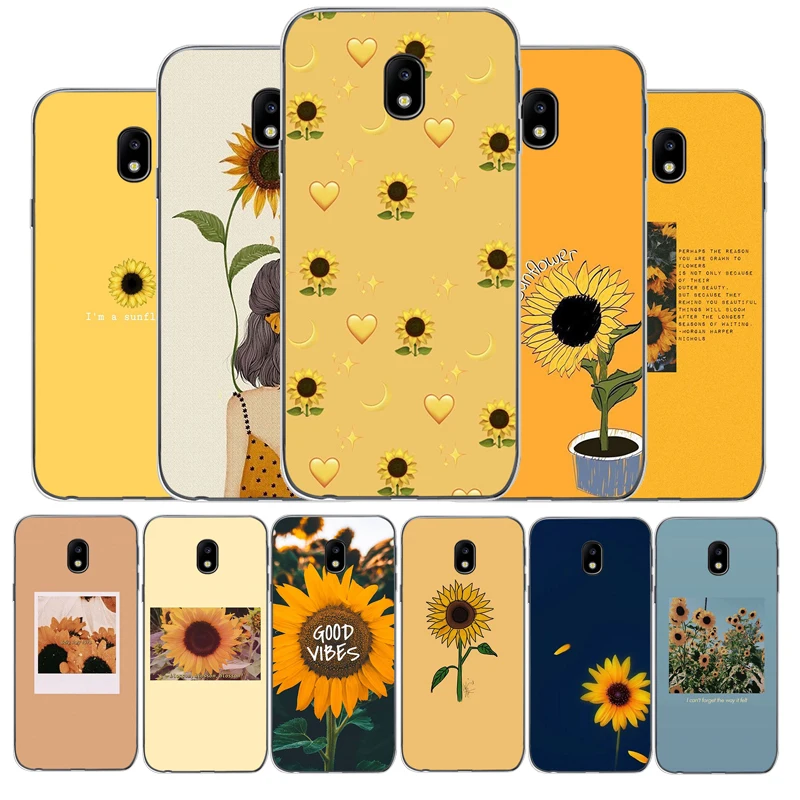 Love Passion Ball Yellow Sunflower Art Aesthetic Soft Phone Case For Samsung Galaxy J5 J7 2017 J3 J4 J6 J8 2018 plus | Мобильные