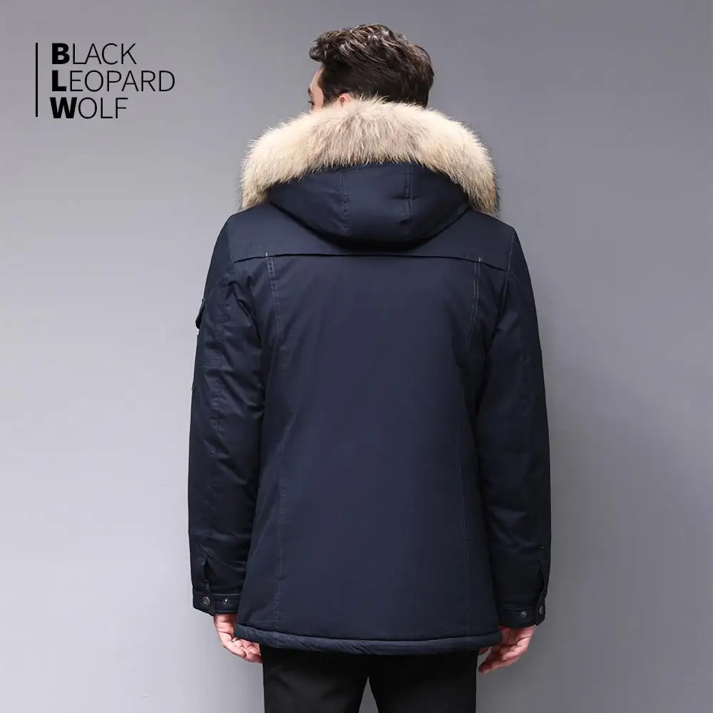 Мужская зимняя куртка Blackleopardwolf Модная парка со съемной подкладкой новое длинное