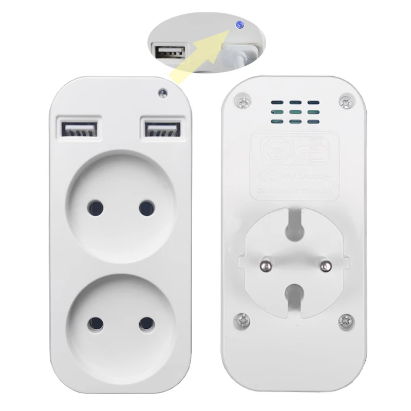 EU Extension Power Strip Plug Adapter