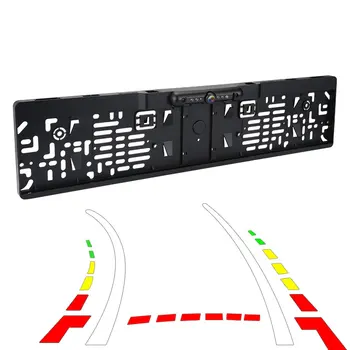 

New Arrival!Dynamic trajectory European license Plate Frame Rear View Camera System With Night Vision IR Lights/LED lights