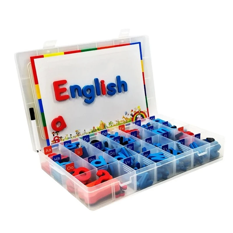 

Magnetic English Uppercase Lowercase Letters Refrigerator Stickers Educational Toys English Students Children's Teaching Aids Bl