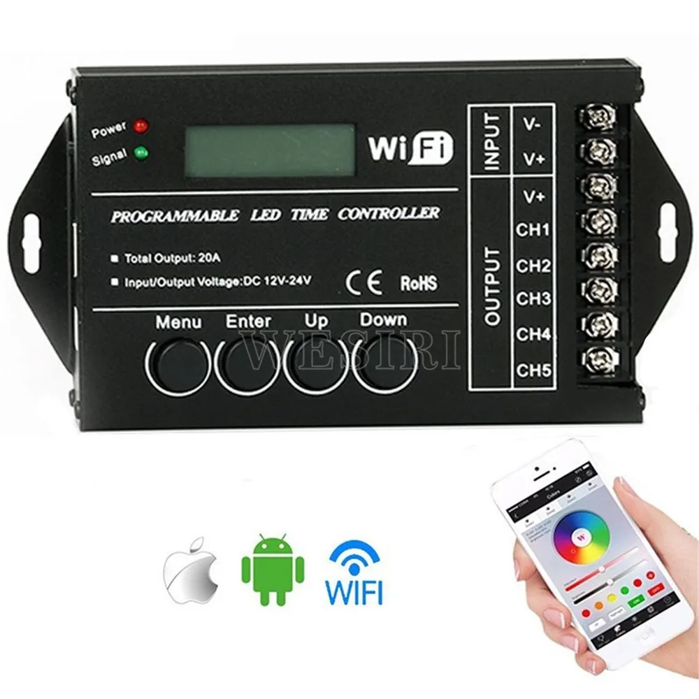 TC420 TC421 TC423 Программируемый RGB светодиодный контроллер Диммер DC12V/24 В 5 каналов общий анод для RGB светодиодный светильник аквариумный светильник ing