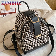 

Luxury Brand Women Small Backpack Cotton and Pu Leather Backpacks for Teenager Girls Fashion Multifunction Lady Travel Back Bag