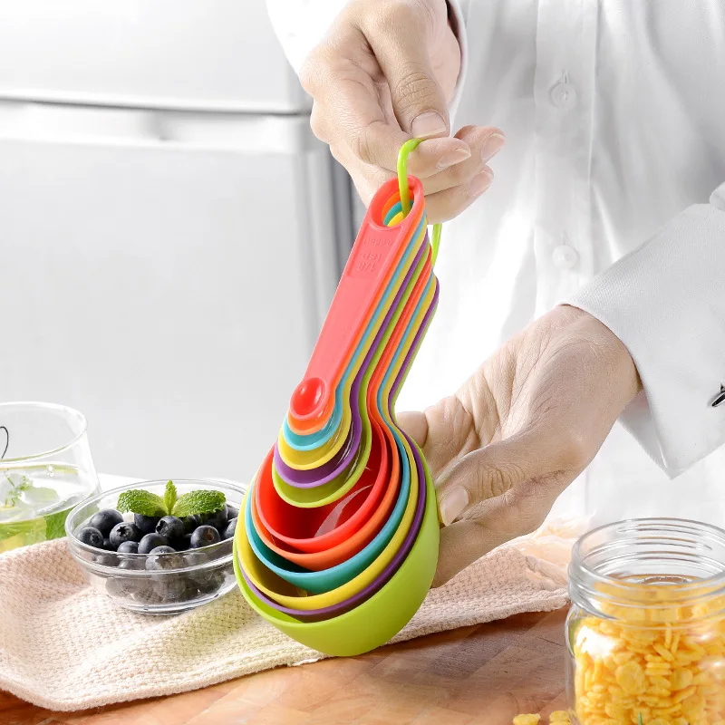 12Pcs Multipurpose Measuring Spoon Coffee Powder Spice Measure Scoop Foldable Sugar Flour Measure Cup Plastic Measuring Tool Set