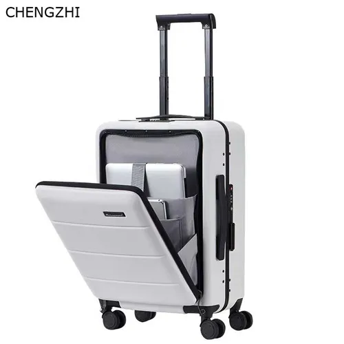 CHENGZHI 2" 22" 2" 26 дюймов креативный откидной Чехол для багажа на колесиках, Спиннер для каюты, ноутбуков, тележка для переноски, деловой чемодан для путешествий - Цвет: Aluminum frame