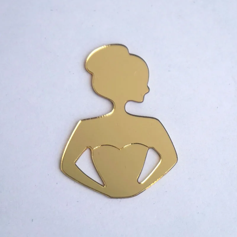 

30 pieces 5cm High Princess Mirror Wedding Acrylic Sticker Bridal Guest Gifts Party Decor Favors Bride to be Engagement Supplies