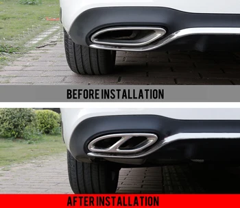 

For Mercedes-Benz C117 W213 W166 2016-2018, W205 2014-2018, X253 2015-2018 Stainless Rear Exhaust Muffler Output Tipe Cover