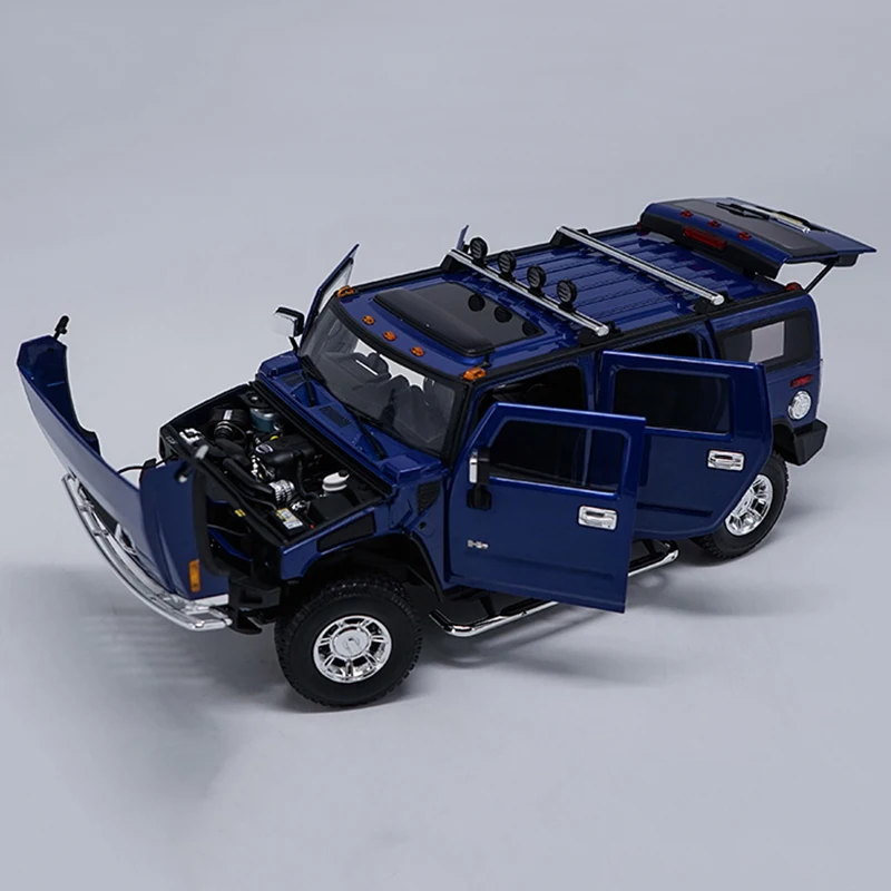 Новейший стиль, 1:18 масштаб, сплав, литье под давлением, H2 SUV, модель дорожного автомобиля, металлическая детская игрушка, сувенирная коллекция, коллекция подарков