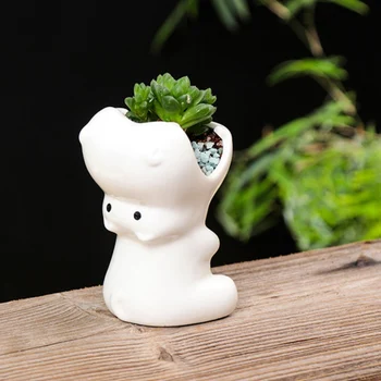 

1PC Mini Potted Plants For Office Decoration Elephant Ceramic Flower Pot Desktop Potted Ornaments Garden Home Creative Succulent