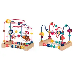 Baby Wooden Fruit Bead Maze Activity Puzzle Game Toys Montessori Beads Educational Math Toy For Kids Boy Girl Birthday Gift