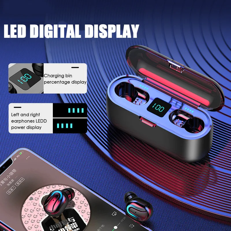 

Q32 Mini Tws Wireless Bluetooth Headset 5D HIFI Stereo Earphones with 2000mAh Charging Case LED Display for Sport Music Headset