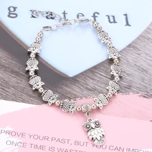 Эластичный регулируемый металлический браслет с цепочкой в виде совы для женщин, брендовый браслет и браслет из стеклянных бусин, ювелирные изделия DIY, подарки