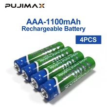 PUJIMAX 1100mAh AAA батарея 1,2 V 4 шт перезаряжаемая батарея предварительно Заряженная перезаряжаемая ni mh Аккумуляторная батарея для микрофона камеры