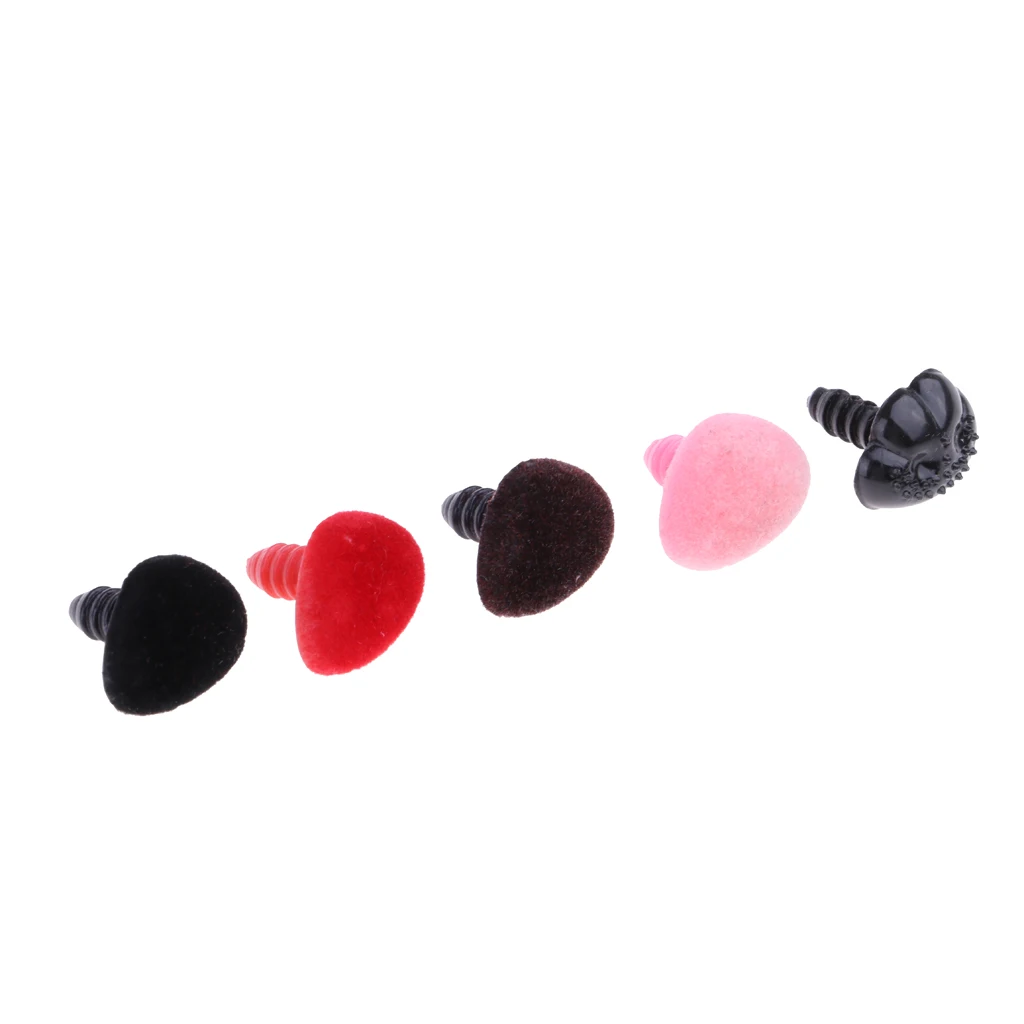 132 Pieces Plastic Safety Nose For Bears Soft Toys Snap Animal Dolls Crafts~11-16mm Diameter Black &Red & Pink