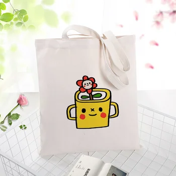 

Tote Bag Canvas Handbag Shopping Bag Text DIY Daily Use Custom Print Logo Eco Reusable Recycle illustration