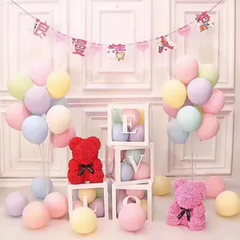 

4Pcs Transparent Balloon Box Holder Latex Balloons Arch Garlands Baby Shower Boy Girl Party Baloon Garlands Hanging Decor