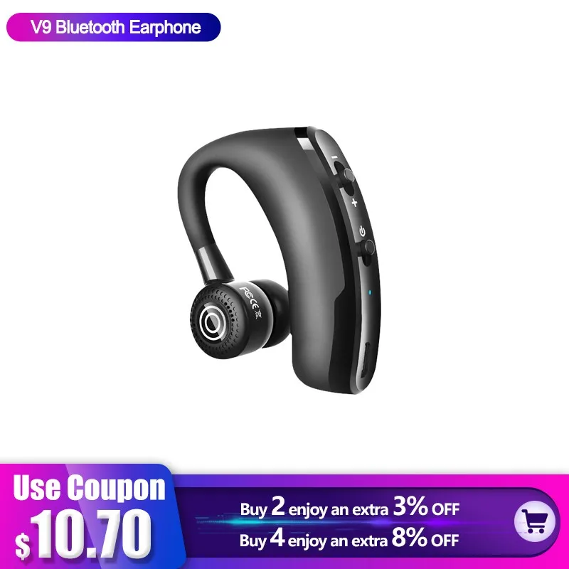 Гарнитура Беспроводная Bluetooth-гарнитура V9 спортивная гарнитура с микрофоном без