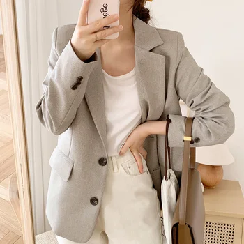 

BETHQUENOY Long blazers for women winter clothes veste femme 2020 autumn plus size blazer mujer chaquetar fall coats and jackets