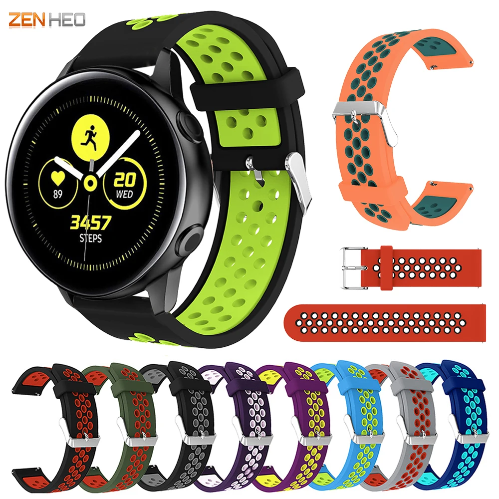 

20mm Silicone Band Strap For Samsung Galaxy Watch Active/Active 2/Galaxy Watch 42mm/Gear S2 Classic Replacement Watchband
