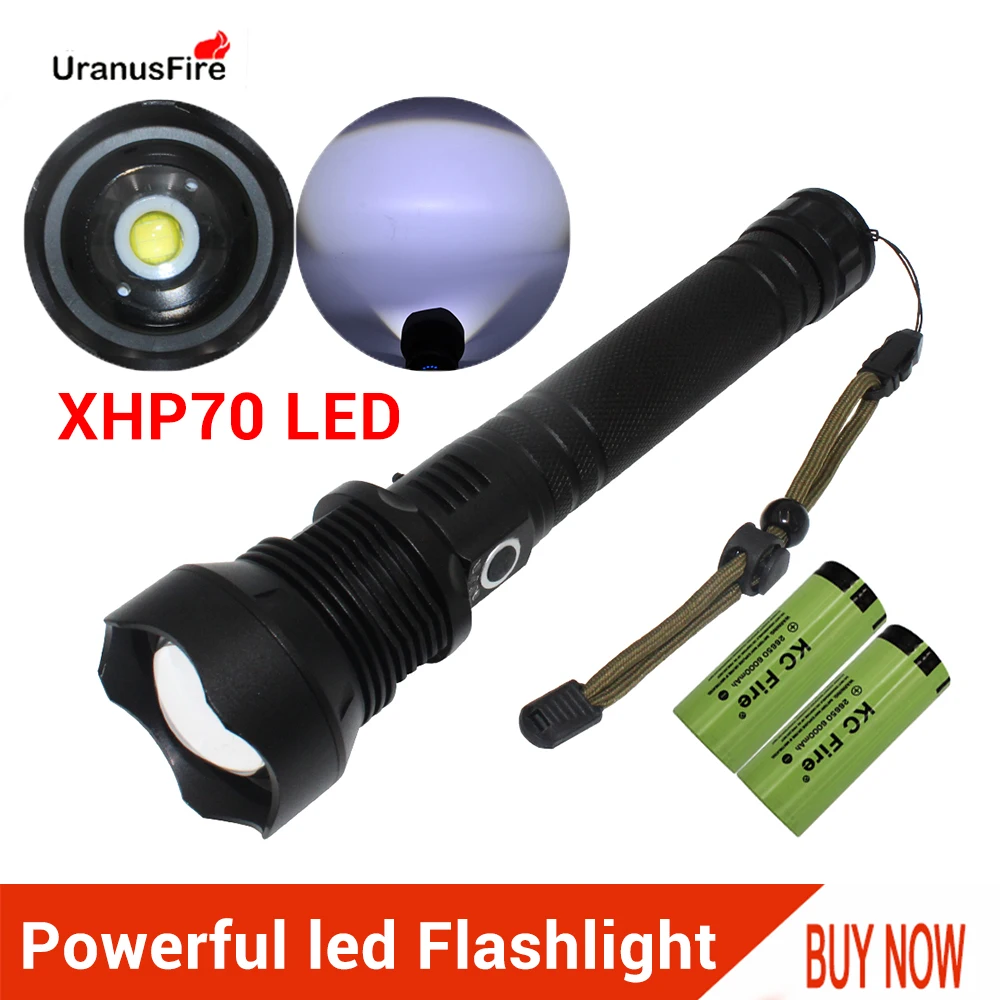 

XHP70.2 LED Flashlight USB Rechargeable Zoomable Torch 18650 26650 Battery Most Powerful LED XLamp XHP70 Hunting Lamp Hand Light