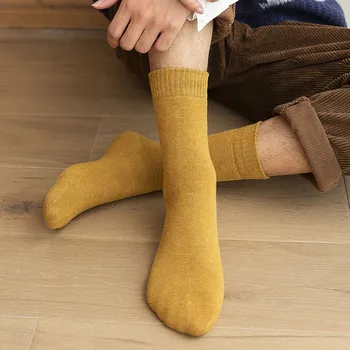 

5 Pairs Men Socks Cotton Men's Business Casual Cotton Socks Spring Autumn Winter Solid Colors Crew Socks Male Breathable Sock T4