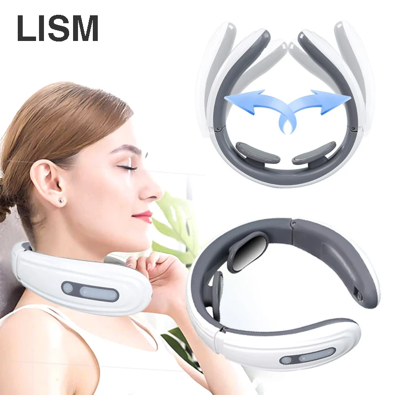 

4D heating electric Neck massager intelligent Pulse Back and neck masseur cervical relieve fatigue collar for neck shock tool