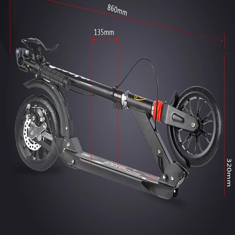 adult children kick scooter foldable PU 2wheels bodybuilding all aluminum shock absorption urban campus transportation