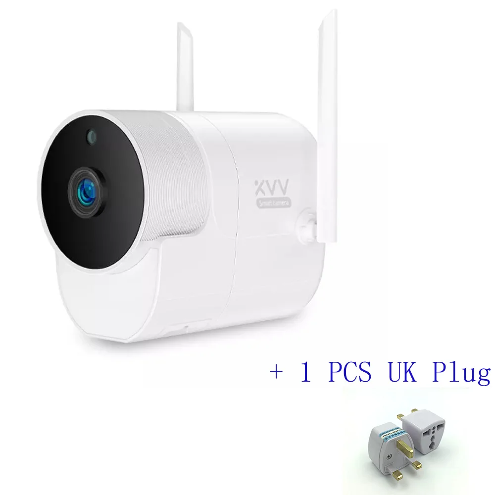 Camera and UK plug Xiaomi Xiaovv Водонепроницаемая панорамная камера 360 IP камера s 1080P 180 ° наружная беспроводная WiFi инфракрасная смарт-камера ночного видения с приложением Mihome - Цветной: Camera and UK plug