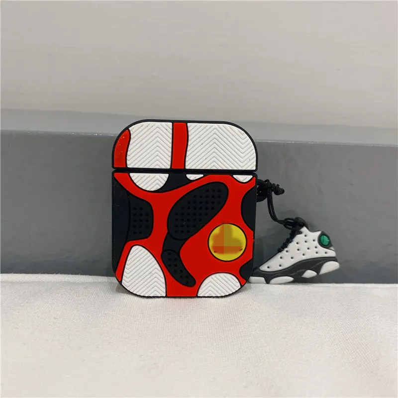 

Creative 3D AJ13 Basketball Shoes Silicone Cover Keychain for Apple Airpods 1 2 Wireless Bluetooth Earphone Case Accessories