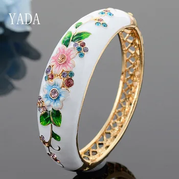 

YADA Gifts National Wind cuff Bracelets&Bangles For Women Flower Wedding Bracelets Charm Friendship Crystal Bracelet BT200140