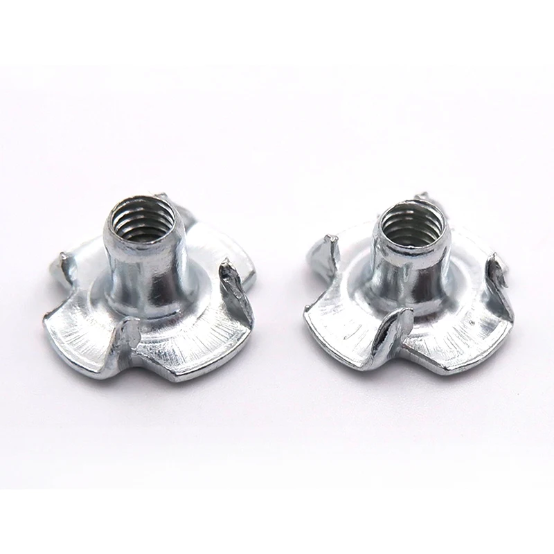 Four Claws Nut T-nut Blind Pronged Insert 10/ 50pcs M3 M4 M5 M6 M8 M10 M12 For Wood Furniture Hardware four claws nut,insert nut,furniture t nut inserts