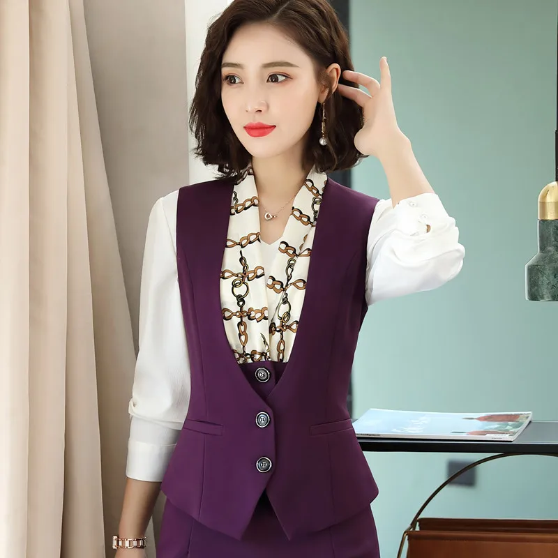 Purple vest Naviu, новая мода, высокое качество, верхняя одежда, жилет для офиса, для девушек, формальный жилет, рабочая одежда - Цвет: Purple vest