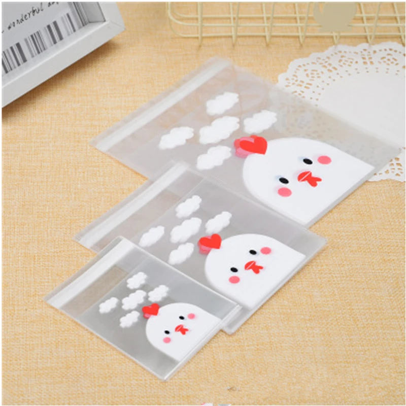 100 шт. милый мультяшный пакет для печенья в виде панды пластиковый конфет и