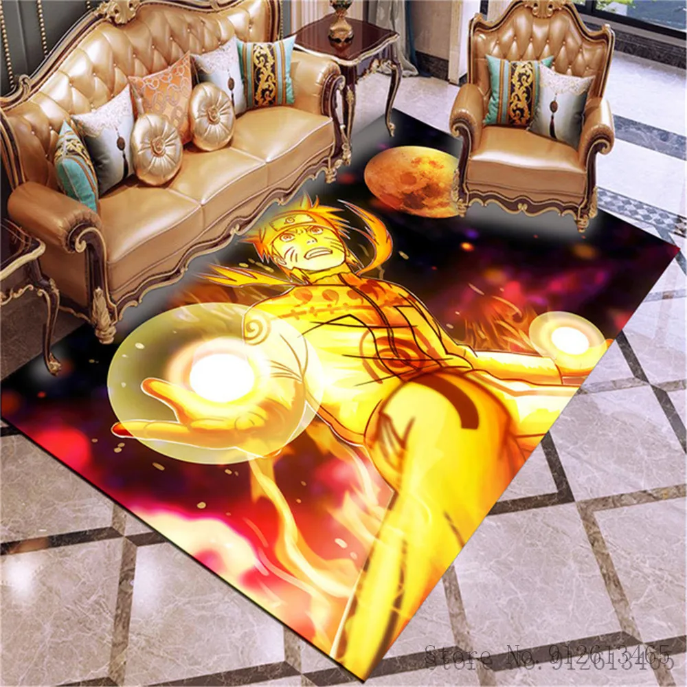 quilt 3D Cartoon Naruto Anime Anime Ninja Uzumaki Uchiha Print Floor Mats area rug Carpets Mats Floor Rug For Living Room Non-slip fitted sheet