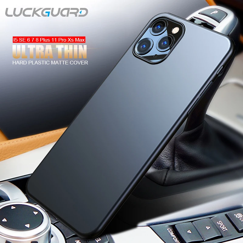 Тонкий матовый однотонный чехол для iPhone 7 8 6 6s Plus 5S жесткий пластиковый X Xs 11 Pro Max XR