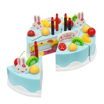 

1 Box Pretend Play Food Set for Kids Cutting Birthday Cake Toys w/ Candles Fruit F42E