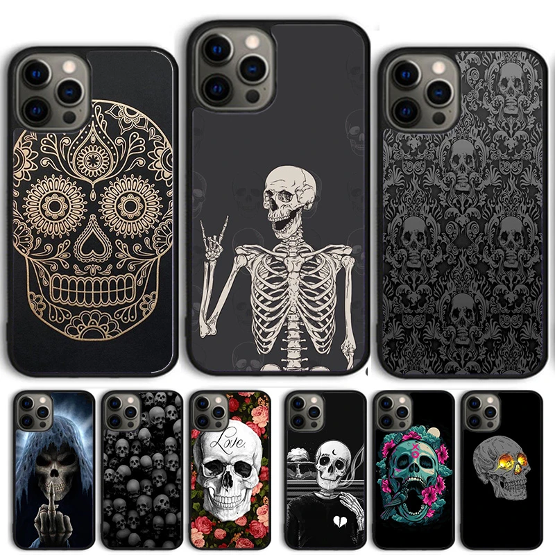 Horrible Skull Skeleton Phone Case Cover For iPhone 14 13 12 Pro Max mini  11 Pro Max XS XR 5 6S 7 8 Plus SE 2020 Coque Shell|Phone Case & Covers| -  AliExpress