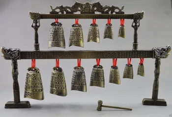 

High Quality ! ! Collectibles Decorated Old Copper Dragon Belle Bell Instrument decoration Tibetan Silver word Wholesale bro
