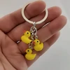 Cute Little Yellow Acrylic plastic DUCK Key Chain Dancing Duck Keychain Couples Women Friend Gift Bag Pendant Accessory Keyring ► Photo 2/3