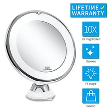 

Flexible Makeup Mirror 10x Magnifying Mirrors Led Lighted Touch Screen Vanity Mirror Portable Dressing Table Cosmetic Mirrors