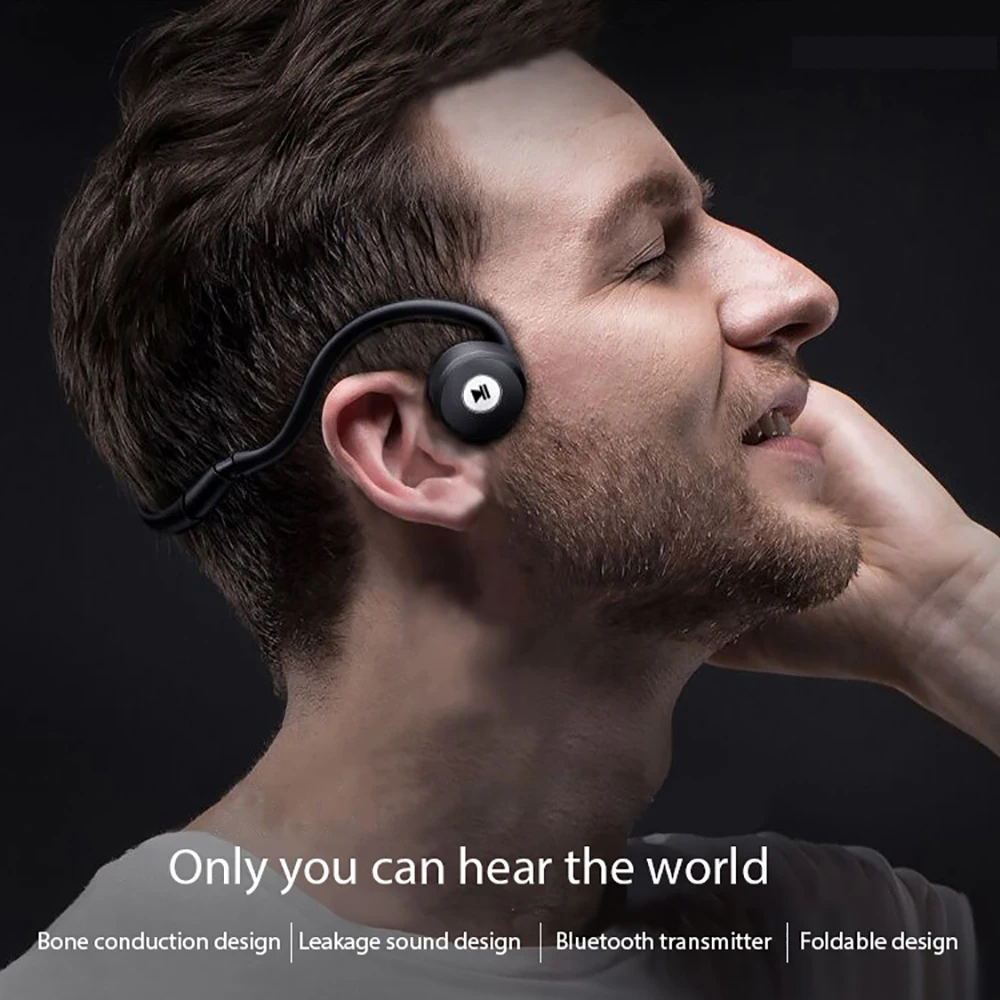 Умные наушники с костной проводимостью, беспроводные Bluetooth спортивные наушники с микрофоном для iPhone, смартфонов