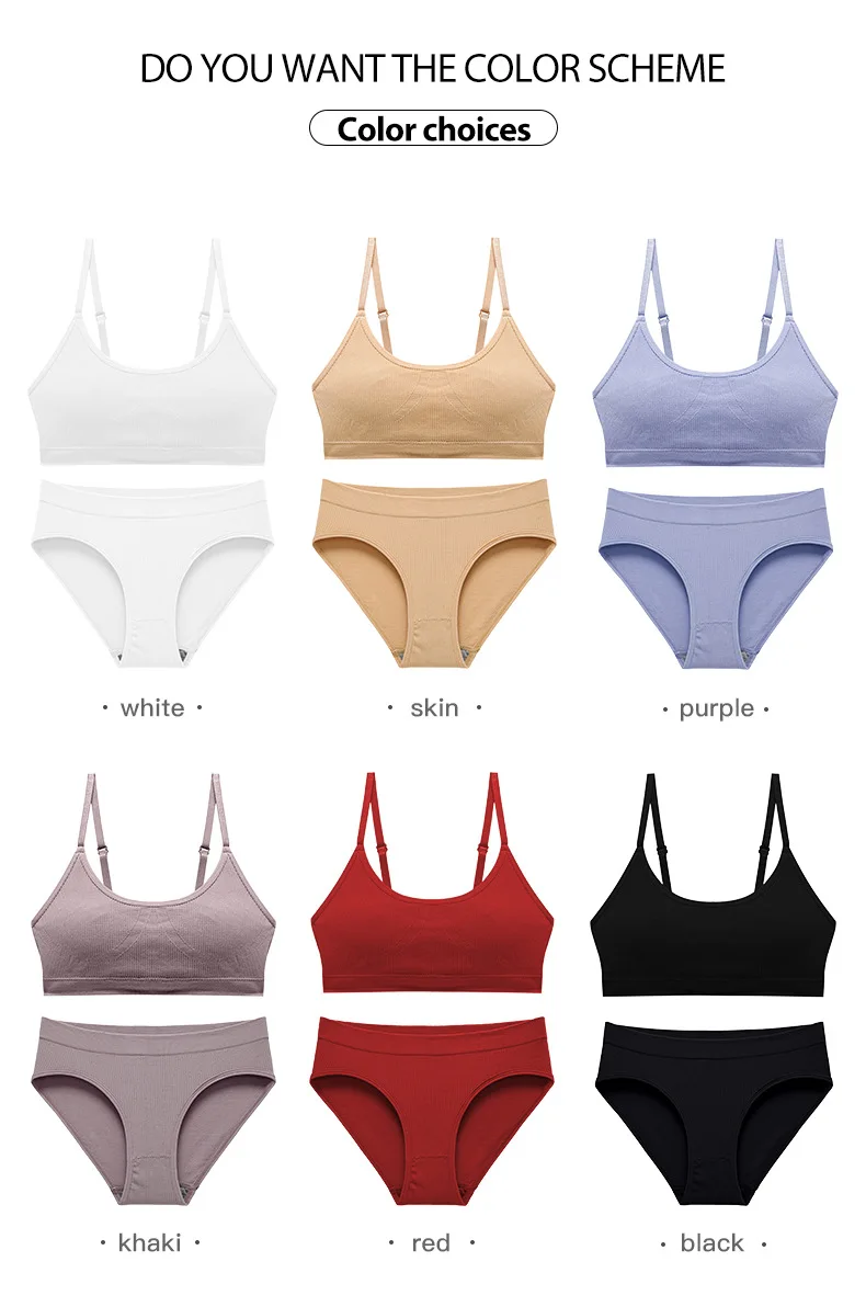 plus size bra and panty sets Seamless Bra Set Push Up Bra+ Pantys Brassiere Fitness Underwear Lingerie Women's Soft Comfort Sexy Stretchy Thin Tank Suit sheer bra and panty sets