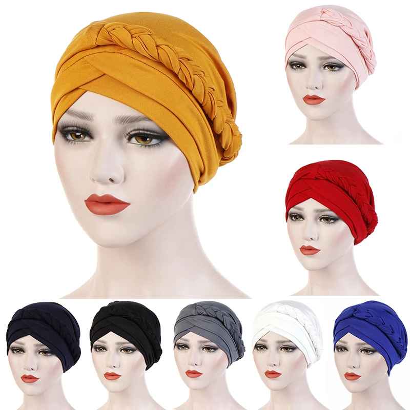 

Stretch Cotton Turban Caps For Women Muslim Turban Scarf Headwear Head Scarf Islamic Inner Hijab Arab Head Wrap Hair Accessories