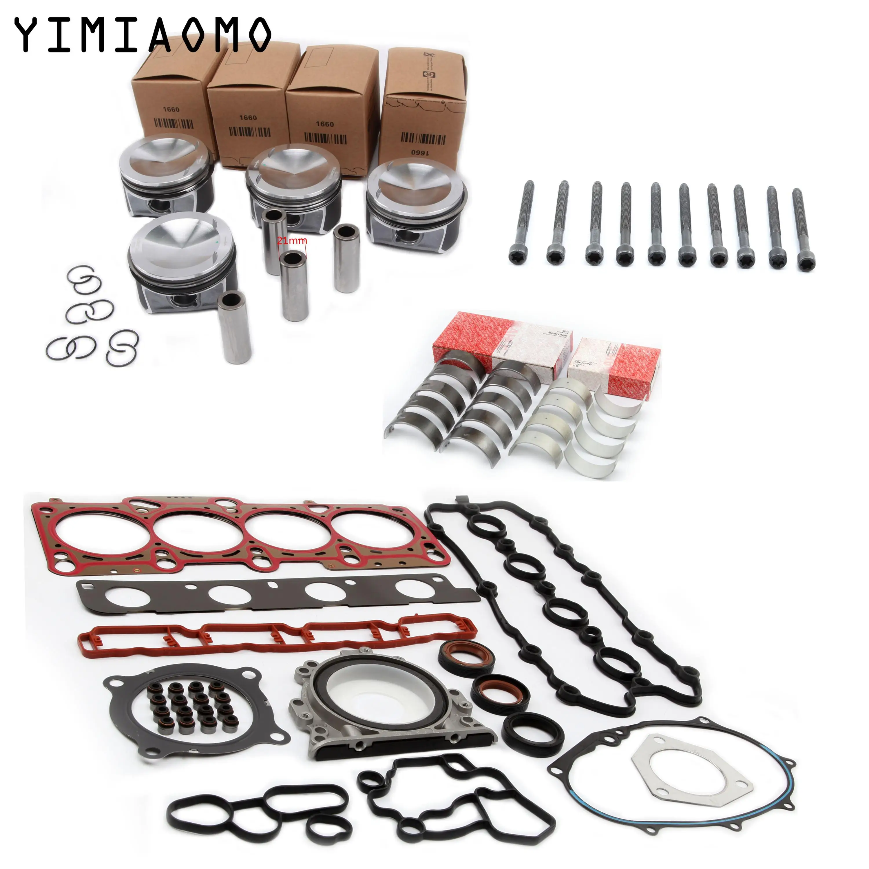 

Engine Repair Kit Pistons & Rings Φ82.51mm / Φ21mm 06D107066L For Audi S3 TTS 2.0 TESI VW Golf Scirocco 2.0 R Seat Leon 2.0 TSI