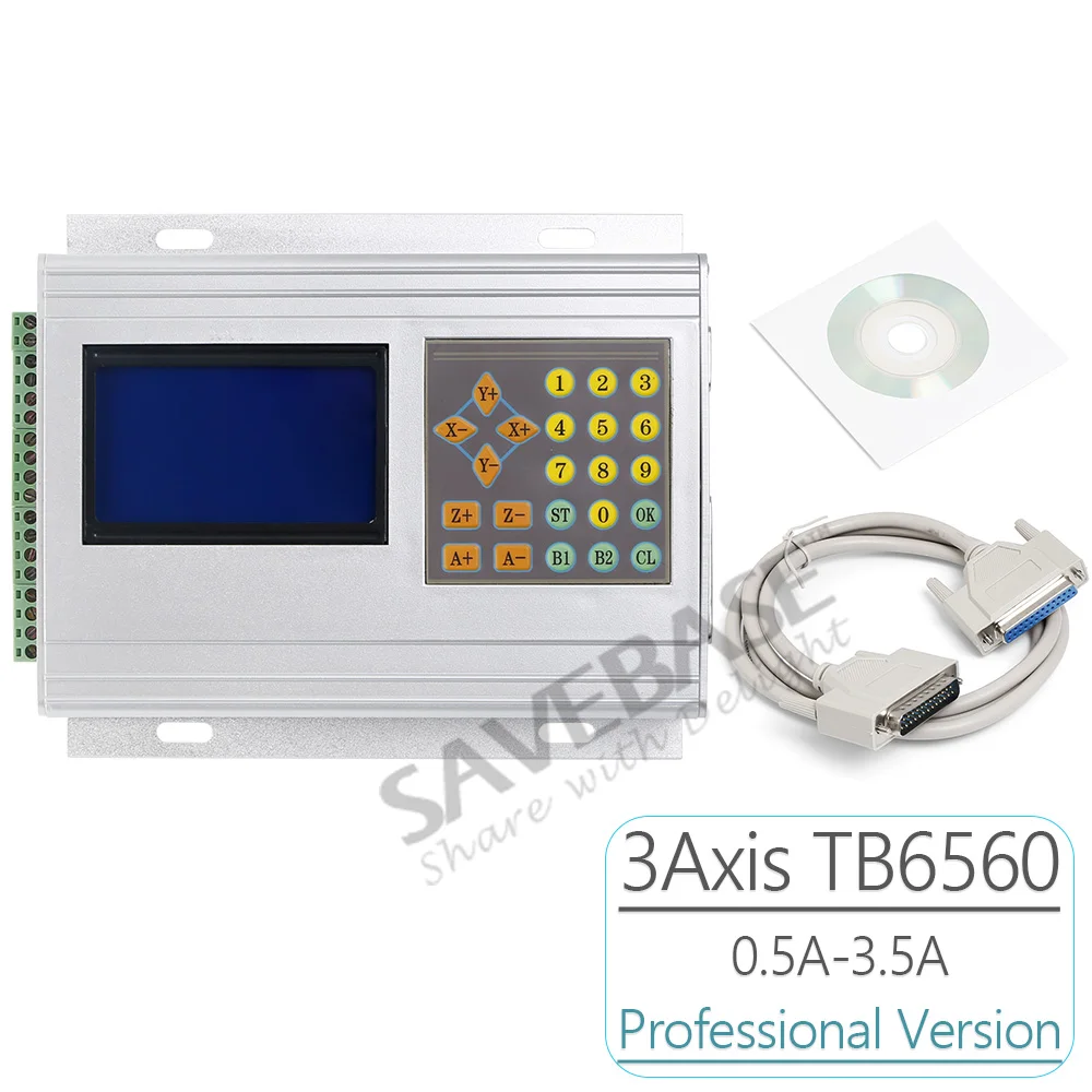 SAVEBASE 3 Оси Драйвер Шагового Двигателя TB6560 Коробка Комплект +LCD Дисплей +Ручный