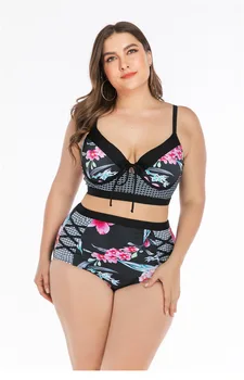 

Plus size bikini 2020 sexy swimsuit women fashion printing two-piece swimsuit