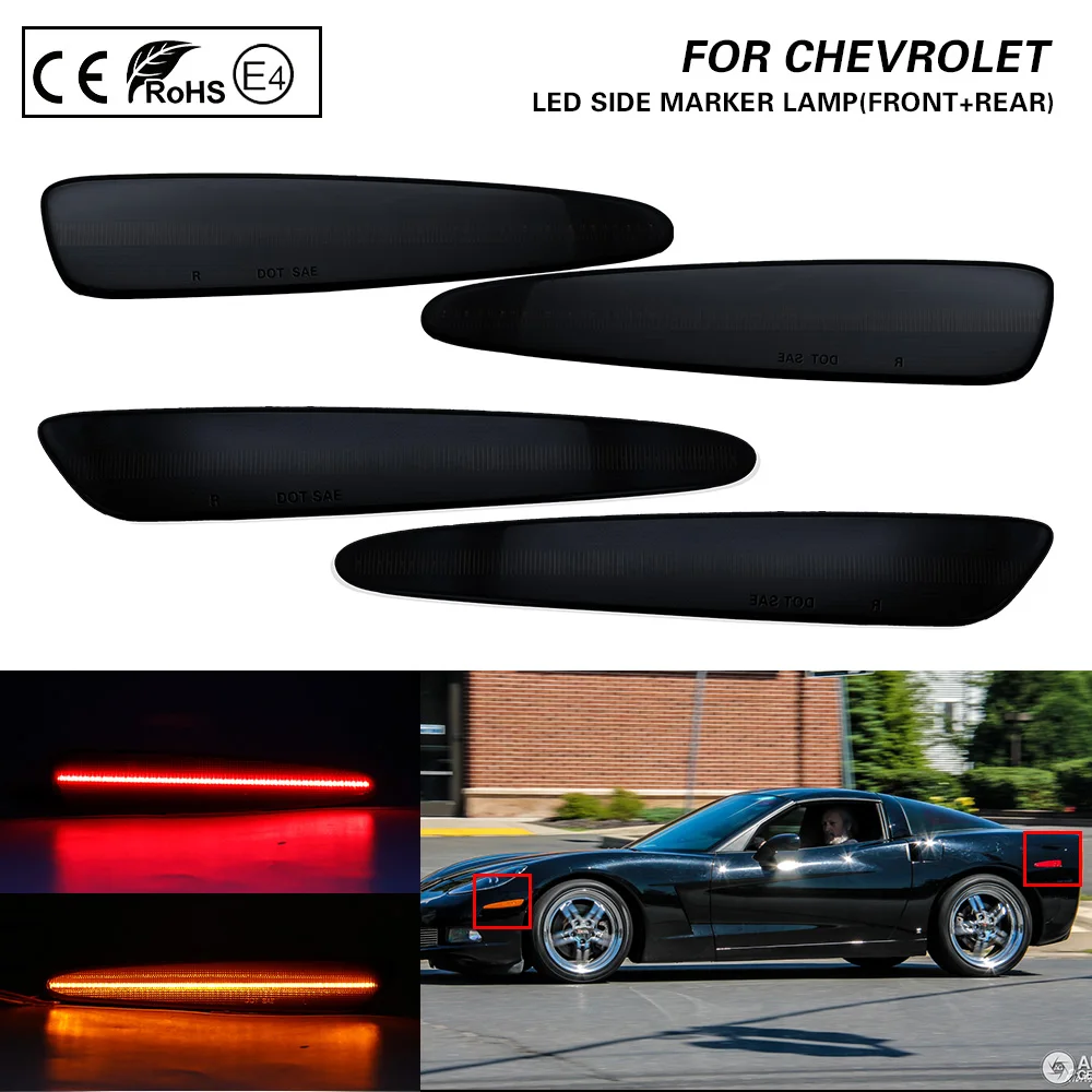 Передняя и задняя фары 2005 для Chevy Corvette C6 2006 2007 2008 2009 2010 2011 2012 2013 светодиодный