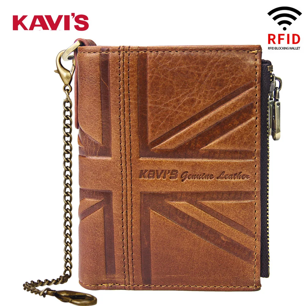 

Fashion Crazy Horse Leather Purse Men's Anti-theft RFID Wallet Large Capacity Mony Bag Male Double Zipper Coin Purse Card Holder