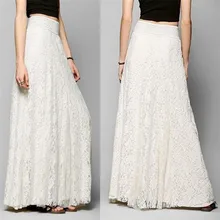 Длинная женская юбка, летняя, кружевная, бохо, макси, юбки, двухслойная, плиссированная, длинная, макси, юбки, эластичная талия, плиссированная юбка, faldas